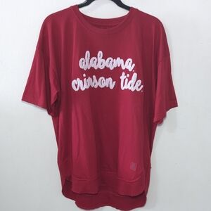 Pressbox Alabama Crimson Tide Chelsea Chenille Script T-shirt Women's Size XL